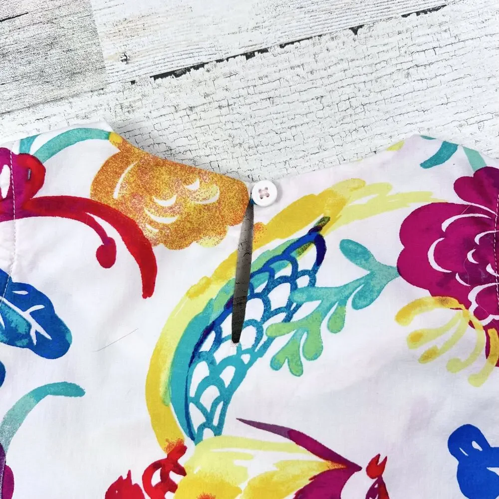 🌻3/$25 Tea Collection Dress Girls 2 Colorful Watercolor Ruffle Sleeveless Cotton